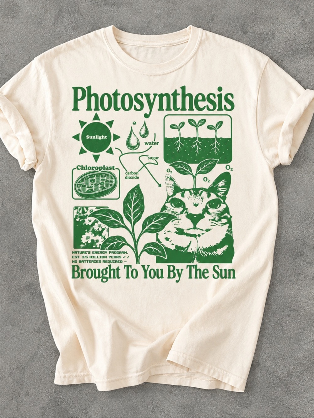 Gildan Photosynthesis Cat Shirt, Funny Science Teacher Tee
